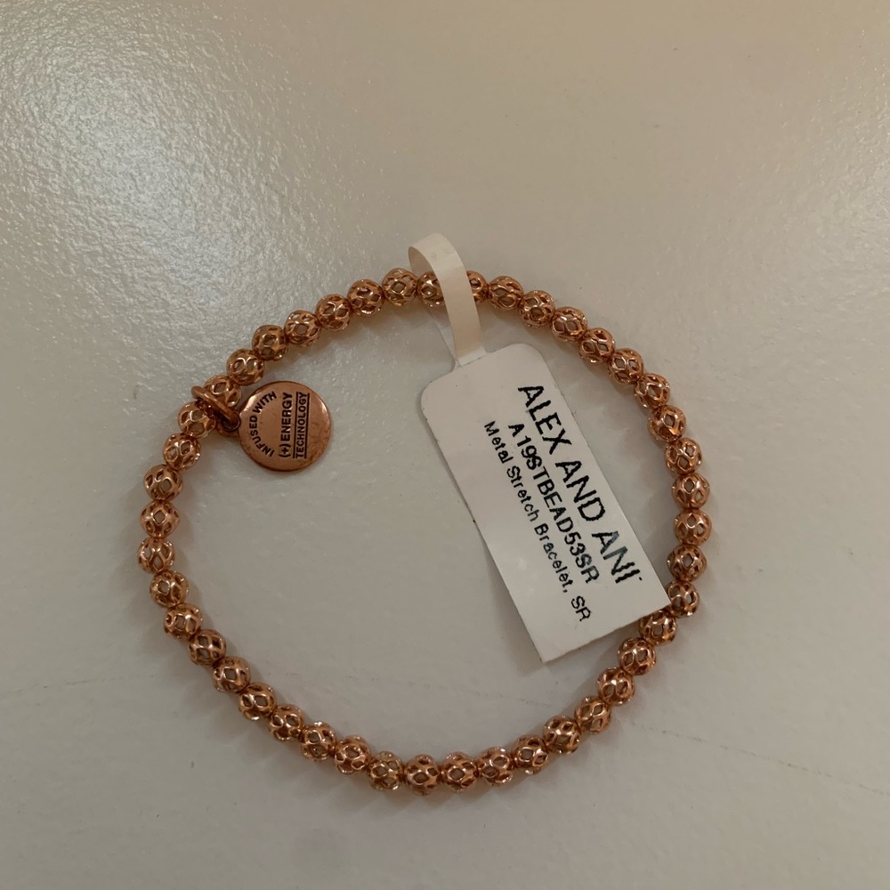 Rose Gold Alex and Ani beaded bracelet